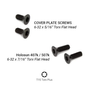 Screws for Shield RMSc, Holosun 407k / 507k, Sig Romeo0 - 6-32 x 5/16 and 7/16"