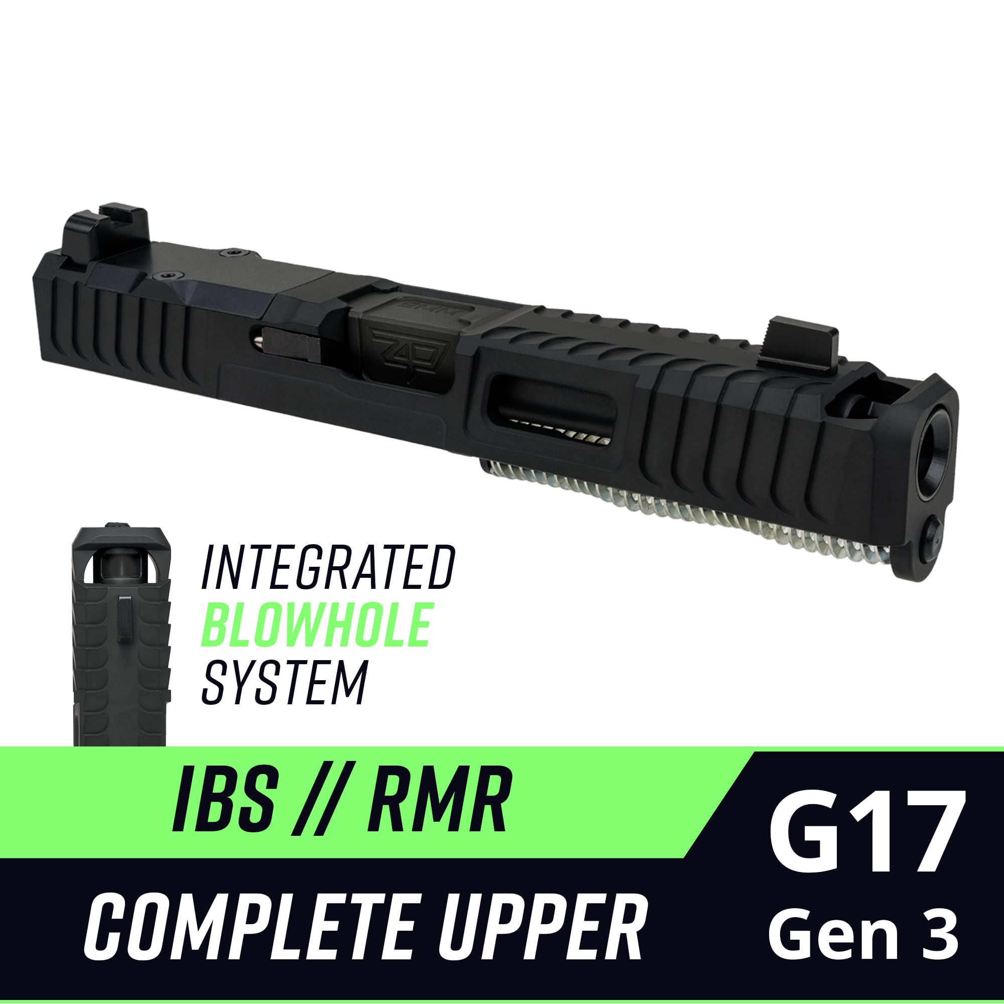 Integrated Blowhole System (IBS) Complete Upper for Glock 17 Gen 3