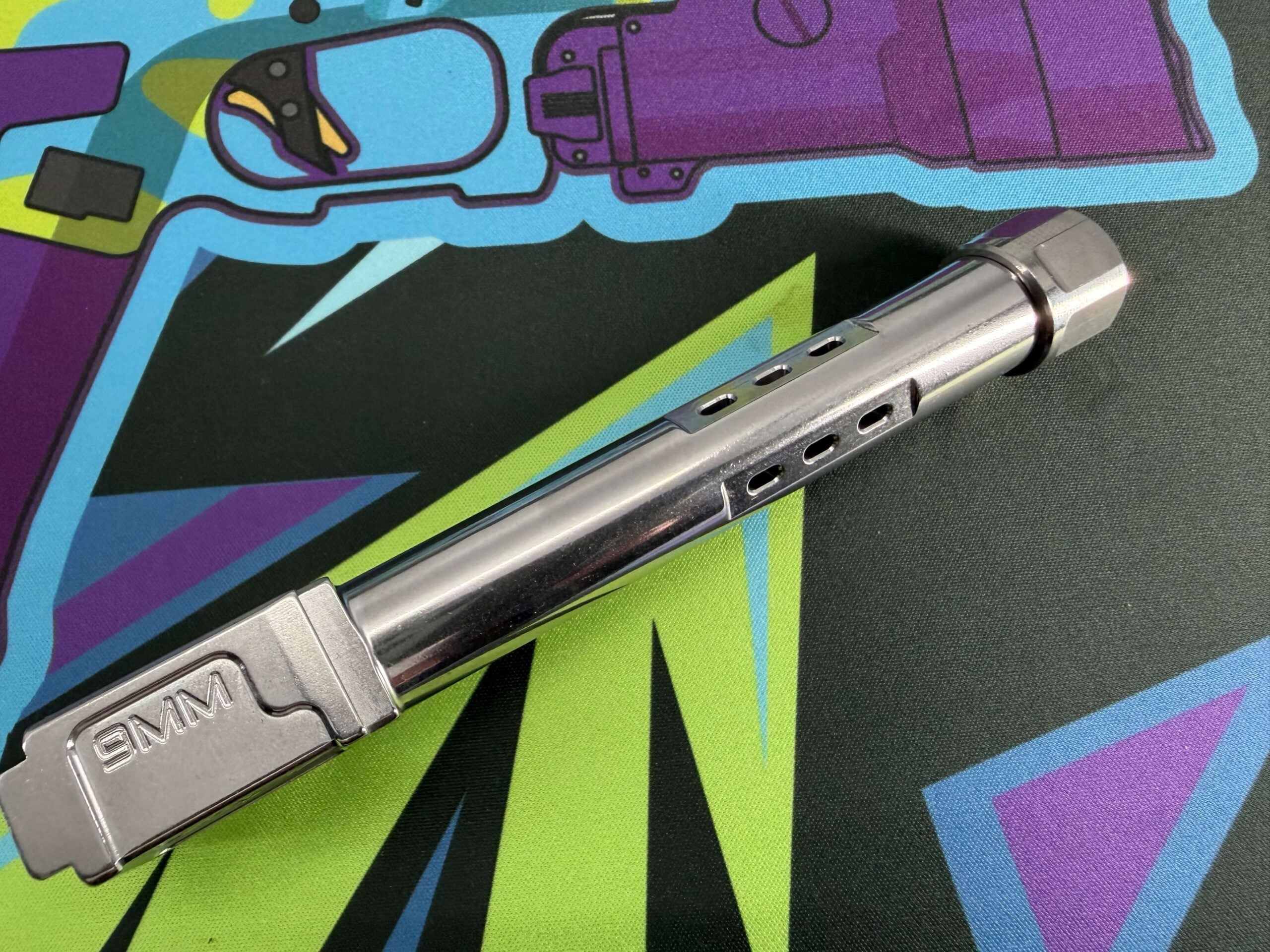 Glock 17 Gen 1-4 Top Ported Threaded Ported Barrel - Polished - Image 2